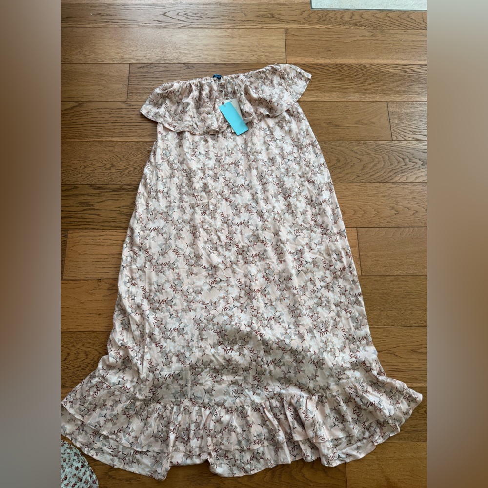 Floral NWT SHORE SHOP Maxi Dress STRAPLESS MED